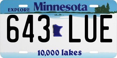 MN license plate 643LUE