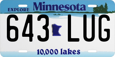 MN license plate 643LUG