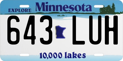 MN license plate 643LUH