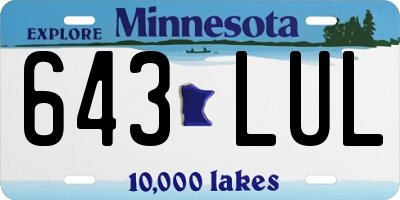 MN license plate 643LUL