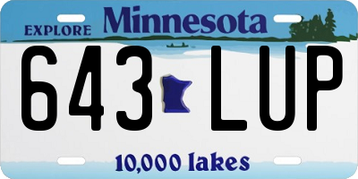 MN license plate 643LUP