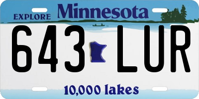 MN license plate 643LUR