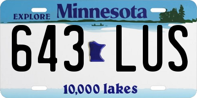 MN license plate 643LUS