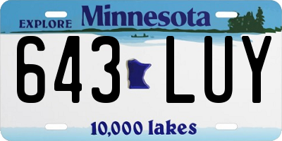 MN license plate 643LUY