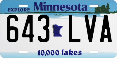 MN license plate 643LVA