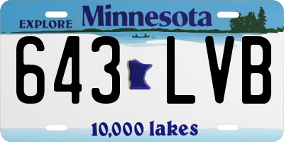 MN license plate 643LVB