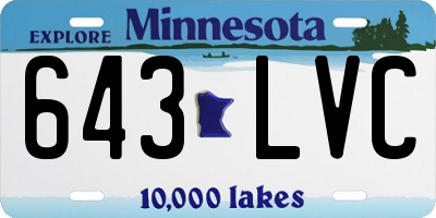MN license plate 643LVC
