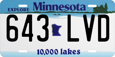 MN license plate 643LVD