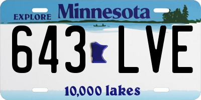MN license plate 643LVE