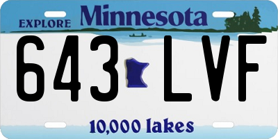 MN license plate 643LVF