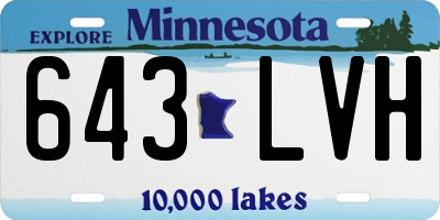 MN license plate 643LVH