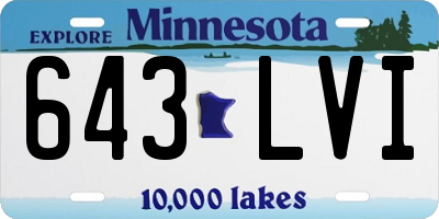 MN license plate 643LVI