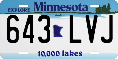 MN license plate 643LVJ