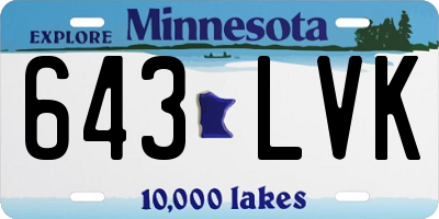 MN license plate 643LVK