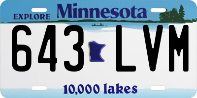 MN license plate 643LVM