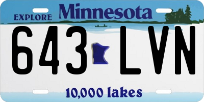 MN license plate 643LVN