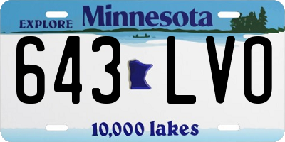 MN license plate 643LVO