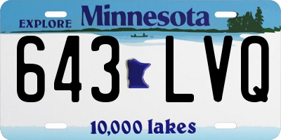 MN license plate 643LVQ
