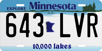 MN license plate 643LVR