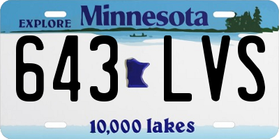 MN license plate 643LVS