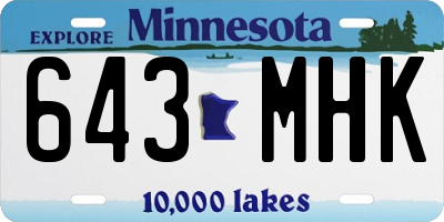 MN license plate 643MHK