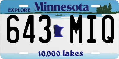 MN license plate 643MIQ