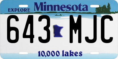 MN license plate 643MJC