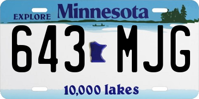 MN license plate 643MJG