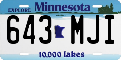 MN license plate 643MJI