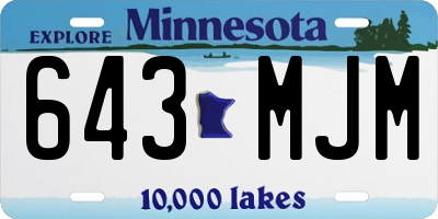 MN license plate 643MJM
