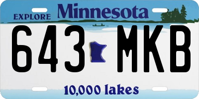 MN license plate 643MKB
