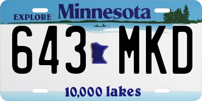 MN license plate 643MKD