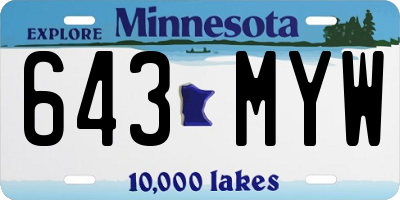 MN license plate 643MYW