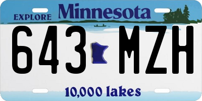 MN license plate 643MZH