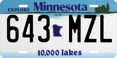 MN license plate 643MZL