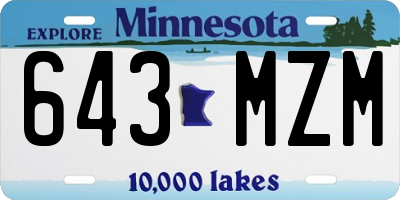 MN license plate 643MZM