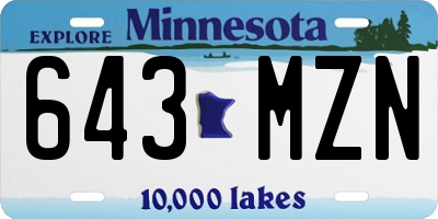 MN license plate 643MZN