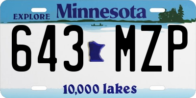 MN license plate 643MZP