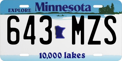 MN license plate 643MZS