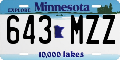 MN license plate 643MZZ
