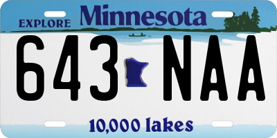 MN license plate 643NAA