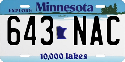 MN license plate 643NAC