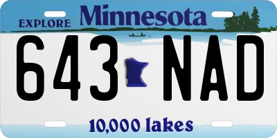 MN license plate 643NAD