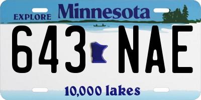MN license plate 643NAE