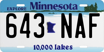 MN license plate 643NAF
