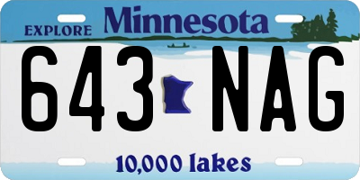 MN license plate 643NAG