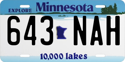 MN license plate 643NAH