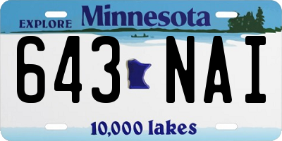 MN license plate 643NAI