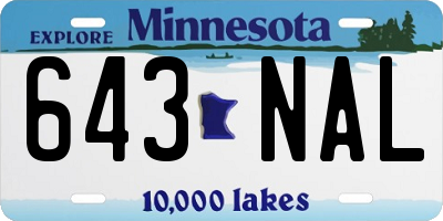 MN license plate 643NAL