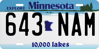 MN license plate 643NAM